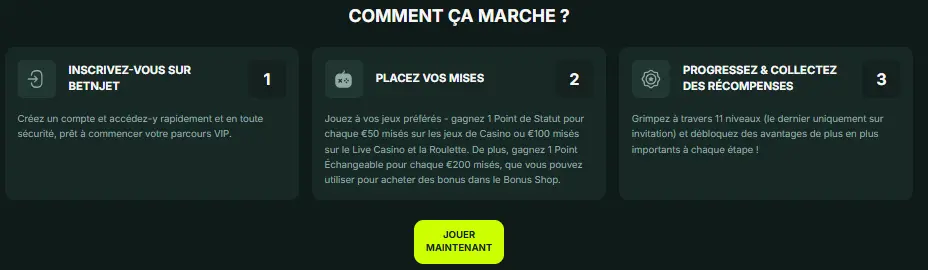 un programme VIP betnjet france