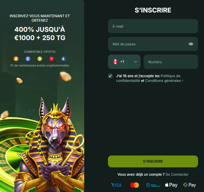 Inscription casino Betnjet online